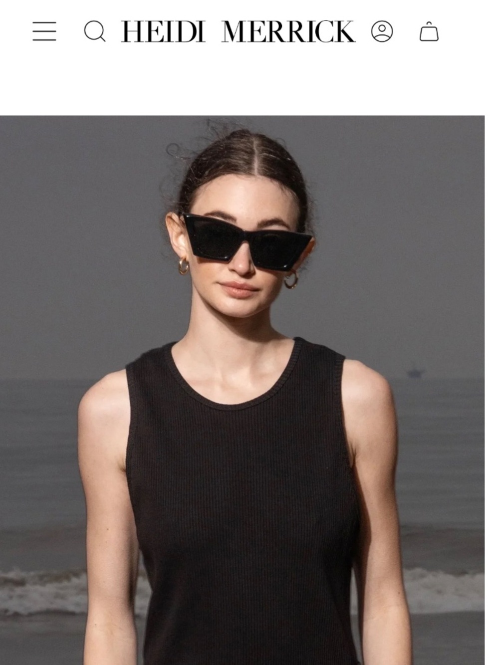 Heidi Merrick Stone Tank Dress Black Large